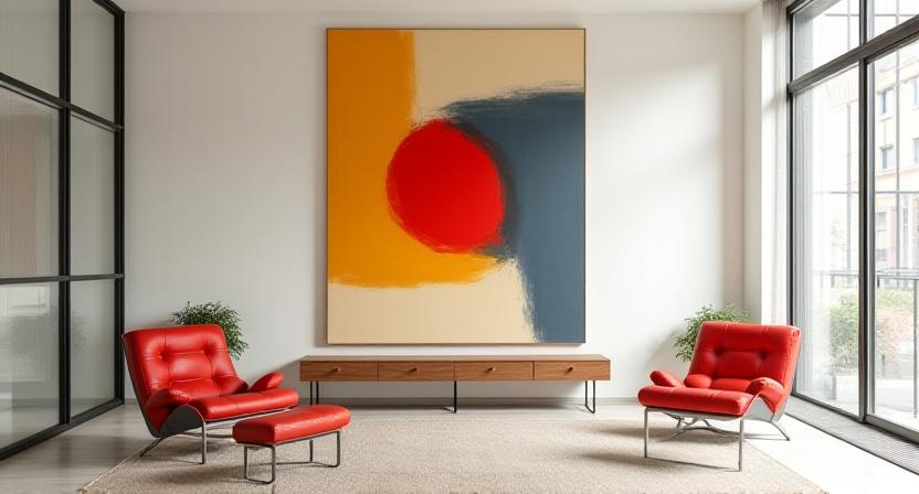 Minimalist interior with iconic furniture